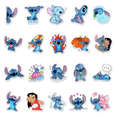 50pcs Disney Cartoon Stitch Stickers Laptop Skateboard Luggage